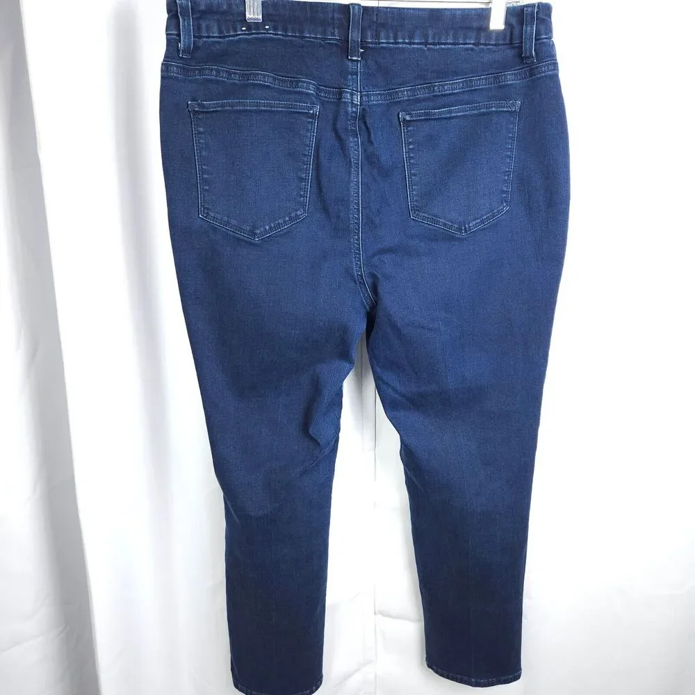 Chicos High Waist Ankle Cropped Jeans Womens 2/12 Blue Distressed 35x26 - Picture 2 of 7